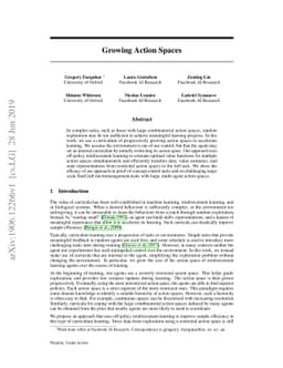 Growing Action Spaces