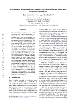 Widening the Representation Bottleneck in Neural Machine Translation
  with Lexical Shortcuts