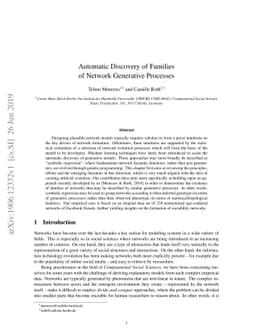 Automatic Discovery of Families of Network Generative Processes