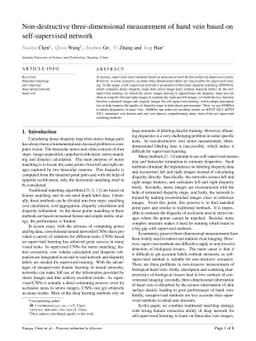 Non-destructive three-dimensional measurement of hand vein based on
  self-supervised network