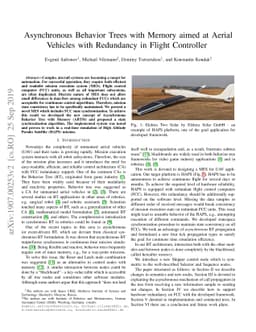 Asynchronous Behavior Trees with Memory aimed at Aerial Vehicles with
  Redundancy in Flight Controller