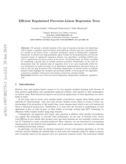 Efficient Regularized Piecewise-Linear Regression Trees
