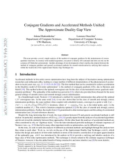Conjugate Gradients and Accelerated Methods Unified: The Approximate
  Duality Gap View