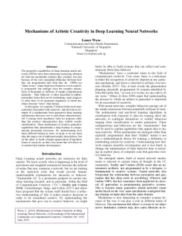 Mechanisms of Artistic Creativity in Deep Learning Neural Networks