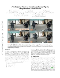 FVA: Modeling Perceived Friendliness of Virtual Agents Using Movement
  Characteristics