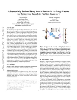 Adversarially Trained Deep Neural Semantic Hashing Scheme for Subjective
  Search in Fashion Inventory