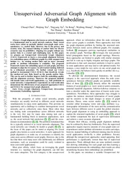 Unsupervised Adversarial Graph Alignment with Graph Embedding