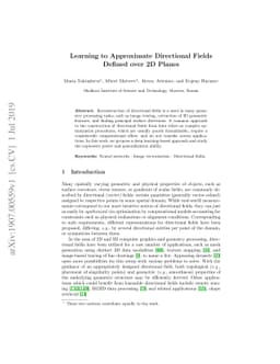 Learning to Approximate Directional Fields Defined over 2D Planes