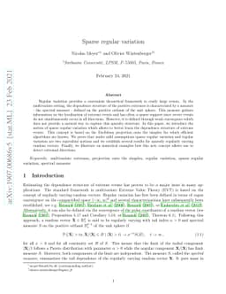 Sparse regular variation