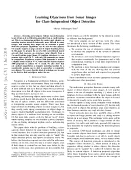 Learning Objectness from Sonar Images for Class-Independent Object
  Detection