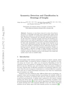 Symmetry Detection and Classification in Drawings of Graphs