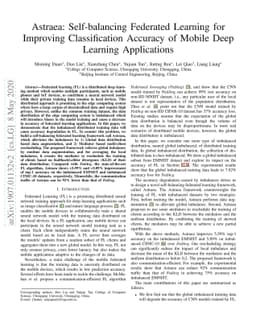 Astraea: Self-balancing Federated Learning for Improving Classification
  Accuracy of Mobile Deep Learning Applications