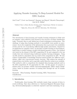 Applying Transfer Learning To Deep Learned Models For EEG Analysis