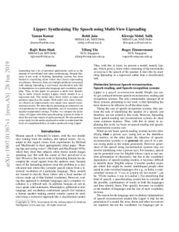 Lipper: Synthesizing Thy Speech using Multi-View Lipreading