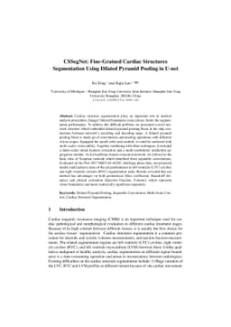 CSSegNet: Fine-Grained Cardiac Structures Segmentation Using Dilated
  Pyramid Pooling in U-net