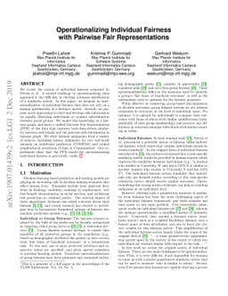 Operationalizing Individual Fairness with Pairwise Fair Representations