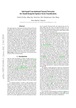 Sub-band Convolutional Neural Networks for Small-footprint Spoken Term
  Classification