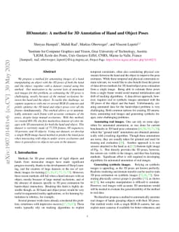 HOnnotate: A method for 3D Annotation of Hand and Object Poses