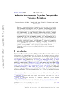 Adaptive Approximate Bayesian Computation Tolerance Selection
