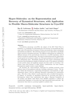 Hyper-Molecules: on the Representation and Recovery of Dynamical
  Structures, with Application to Flexible Macro-Molecular Structures in
  Cryo-EM