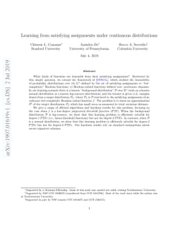 Learning from satisfying assignments under continuous distributions