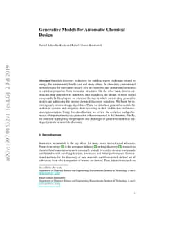 Generative Models for Automatic Chemical Design