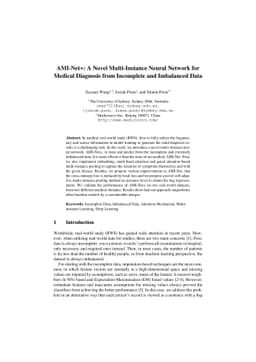 AMI-Net+: A Novel Multi-Instance Neural Network for Medical Diagnosis
  from Incomplete and Imbalanced Data