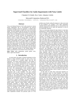 Supervised Classifiers for Audio Impairments with Noisy Labels