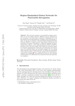 Region-Manipulated Fusion Networks for Pancreatitis Recognition
