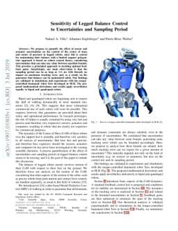 Sensitivity of Legged Balance Control to Uncertainties and Sampling
  Period