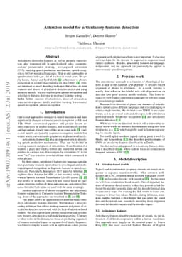 Attention model for articulatory features detection