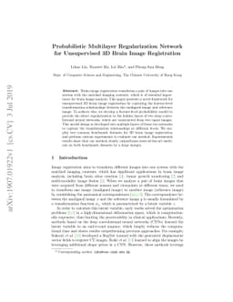 Probabilistic Multilayer Regularization Network for Unsupervised 3D
  Brain Image Registration
