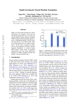 Depth Growing for Neural Machine Translation