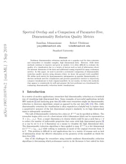 Spectral Overlap and a Comparison of Parameter-Free, Dimensionality
  Reduction Quality Metrics