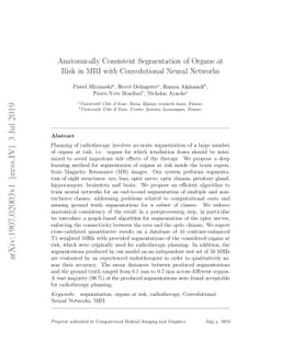 Anatomically Consistent Segmentation of Organs at Risk in MRI with
  Convolutional Neural Networks