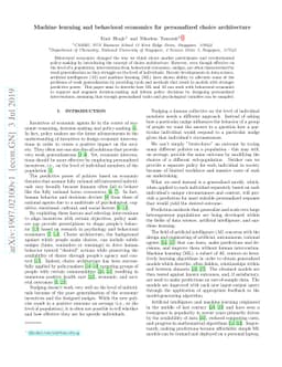 Machine learning and behavioral economics for personalized choice
  architecture