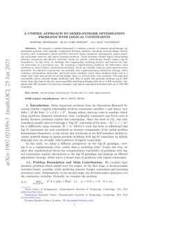 A unified approach to mixed-integer optimization problems with logical
  constraints