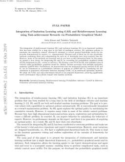 Integration of Imitation Learning using GAIL and Reinforcement Learning
  using Task-achievement Rewards via Probabilistic Graphical Model