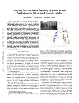 Analyzing the Cross-Sensor Portability of Neural Network Architectures
  for LiDAR-based Semantic Labeling