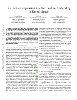 Fair Kernel Regression via Fair Feature Embedding in Kernel Space