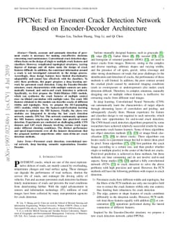 FPCNet: Fast Pavement Crack Detection Network Based on Encoder-Decoder
  Architecture