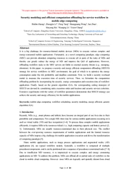 Security modeling and efficient computation offloading for service
  workflow in mobile edge computing