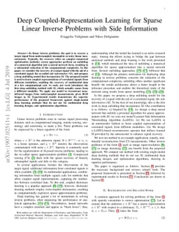 Deep Coupled-Representation Learning for Sparse Linear Inverse Problems
  with Side Information