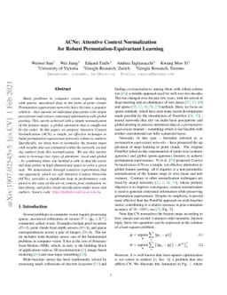 ACNe: Attentive Context Normalization for Robust Permutation-Equivariant
  Learning