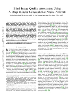 Blind Image Quality Assessment Using A Deep Bilinear Convolutional
  Neural Network
