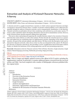 Extraction and Analysis of Fictional Character Networks: A Survey