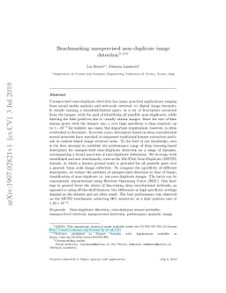 Benchmarking unsupervised near-duplicate image detection