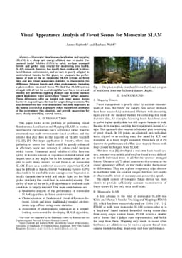 Visual Appearance Analysis of Forest Scenes for Monocular SLAM