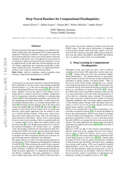Deep Neural Baselines for Computational Paralinguistics