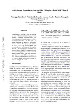 Multi-lingual Intent Detection and Slot Filling in a Joint BERT-based
  Model